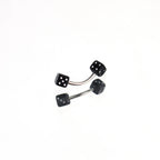 Acrylic Colorful Dice Externally Threaded Brow Studs - Acrylic Colorful Dice Externally Threaded Brow Studs - Black / 6mm by CRUXJEWELRY