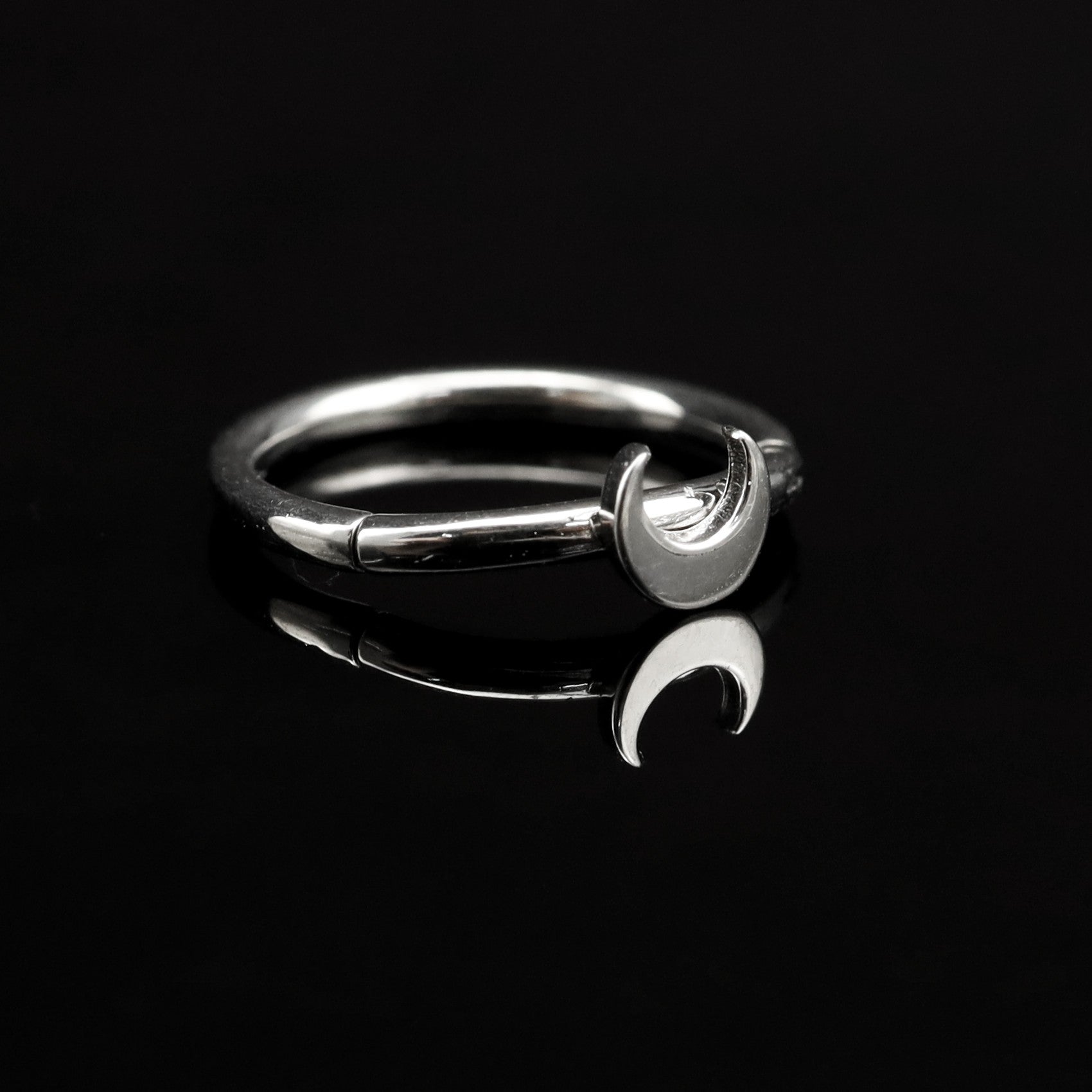 Little Moon Stainless Steel Segment Hoop - Little Moon Stainless Steel Segment Hoop - 8mm by CRUXJEWELRY