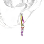 Titanium Segment Hoop with Baguette CZ - Titanium Segment Hoop with Baguette CZ - Orange-Yellow Gradient / 6mm by CRUXJEWELRY