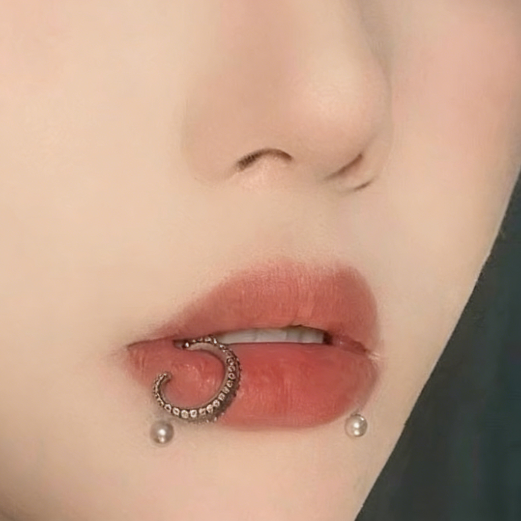 Gothic Octopus Tentacle Punk Lip Stud