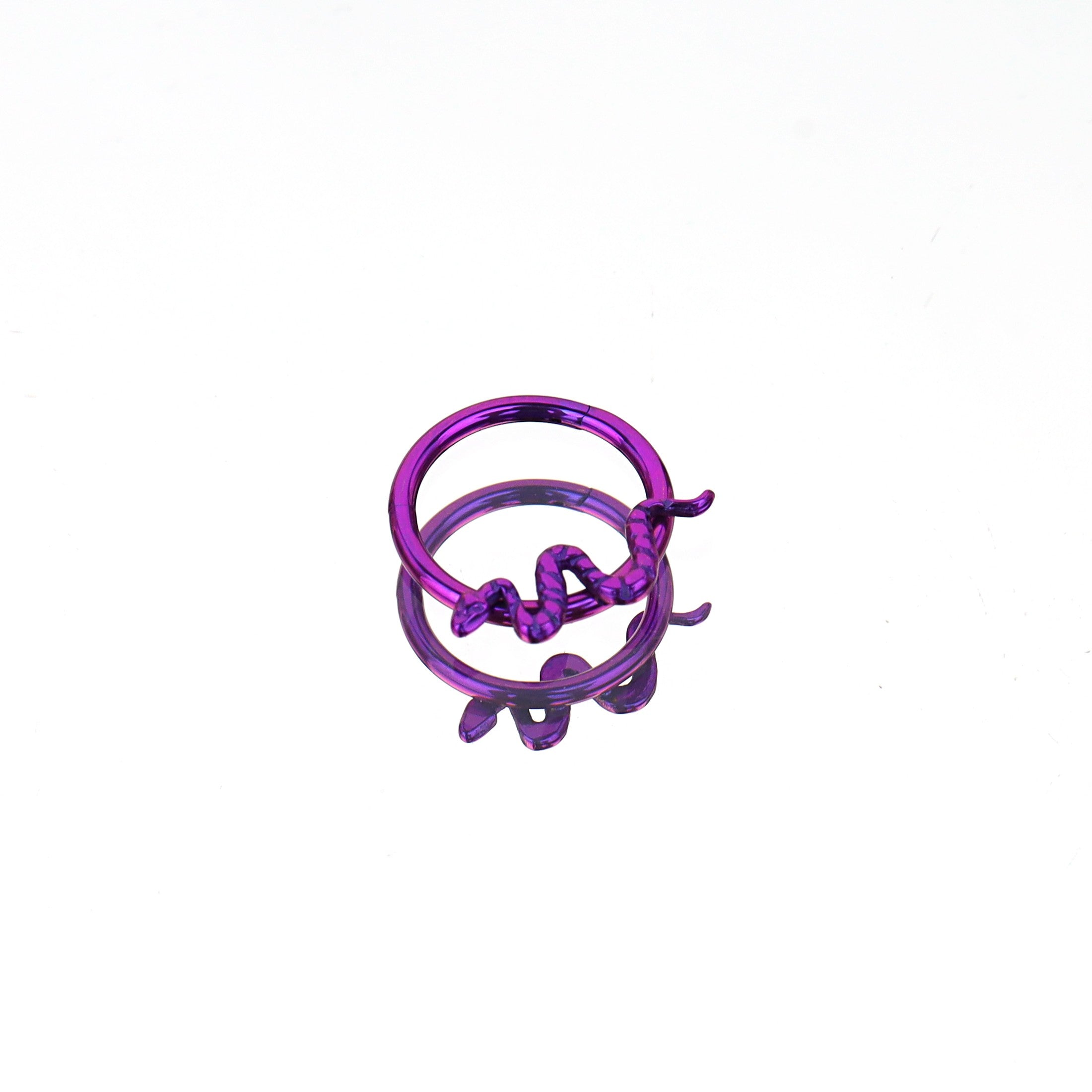 Multicolored Titanium Serpent Septum Clicker - Multicolored Titanium Serpent Septum Clicker - Purple by CRUXJEWELRY