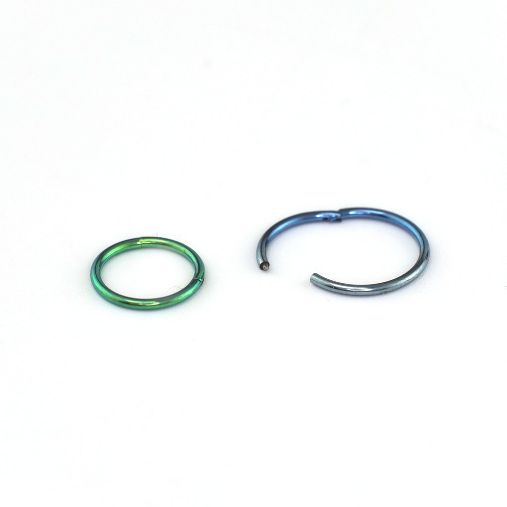 20G Thin Classic Titanium segment Hoop - 20G Thin Classic Titanium segment Hoop - Blue-White Gradient / 6mm by CRUXJEWELRY