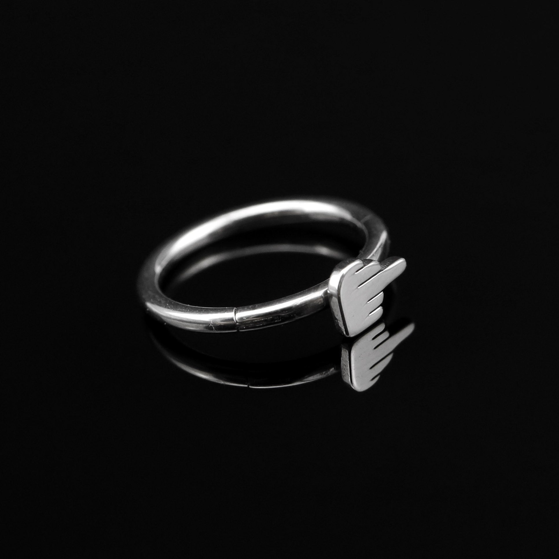 Middle Finger Stainless Steel Segment Hoop - Middle Finger Stainless Steel Segment Hoop - 8mm by CRUXJEWELRY