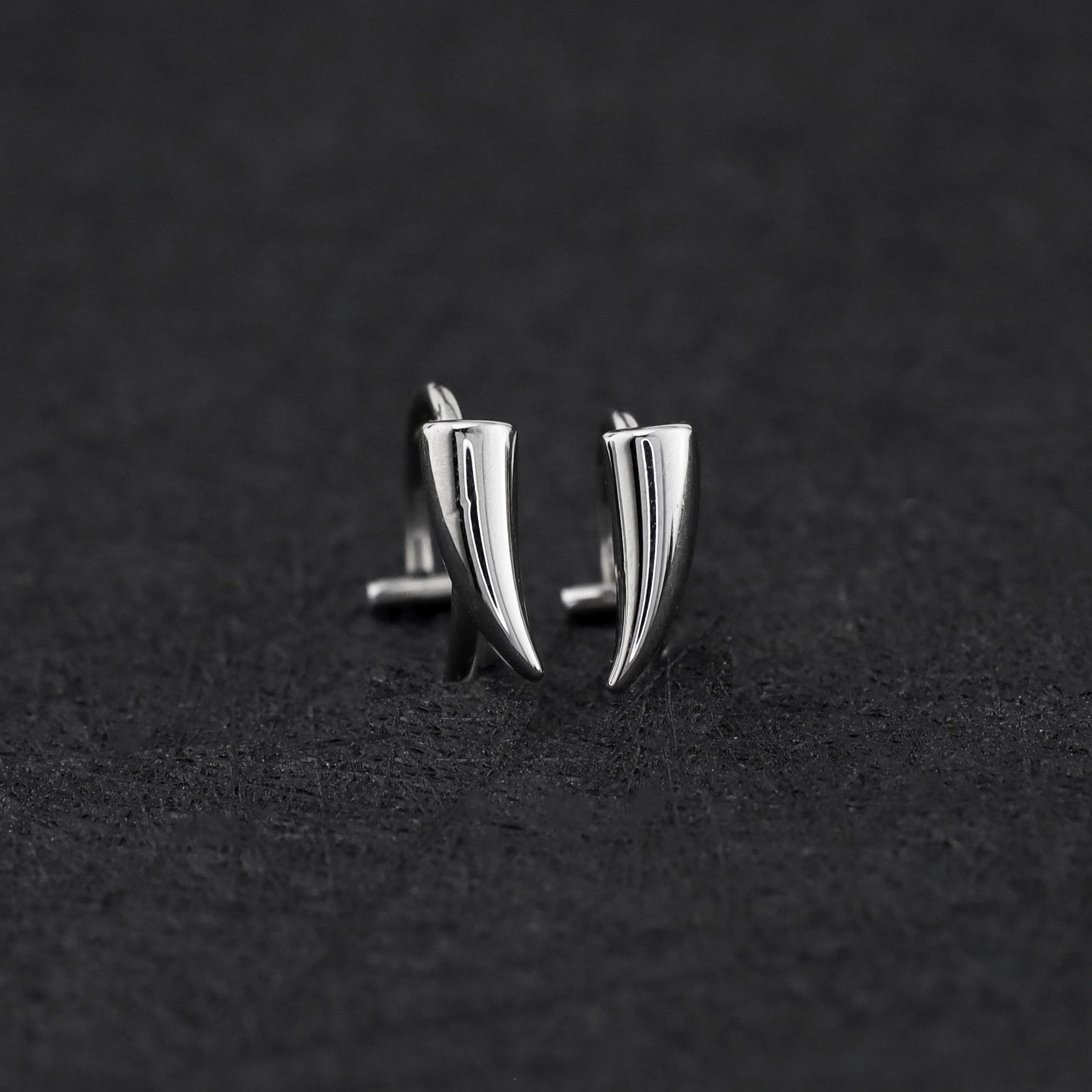 CRUX - Pair Of Vampire Fang Gothic Hoop - CRUX - Pair Of Vampire Fang Gothic Hoop - 8mm by CRUXJEWELRY