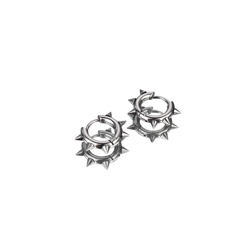 Six Small Spike Stainless Steel Earrings - Six Small Spike Stainless Steel Earrings - Single by CRUXJEWELRY