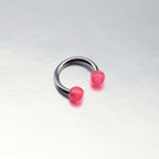 Acrylic Glow Ball Septum Ring - Acrylic Glow Ball Septum Ring - Pink / 8mm by CRUXJEWELRY