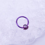 Closure CZ Ball Titanium Nose Ring - Closure CZ Ball Titanium Nose Ring - Purple by CRUXJEWELRY