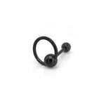 Spinning Ball stainless steel tongue stud - Spinning Ball stainless steel tongue stud - Black / 12mm by CRUXJEWELRY