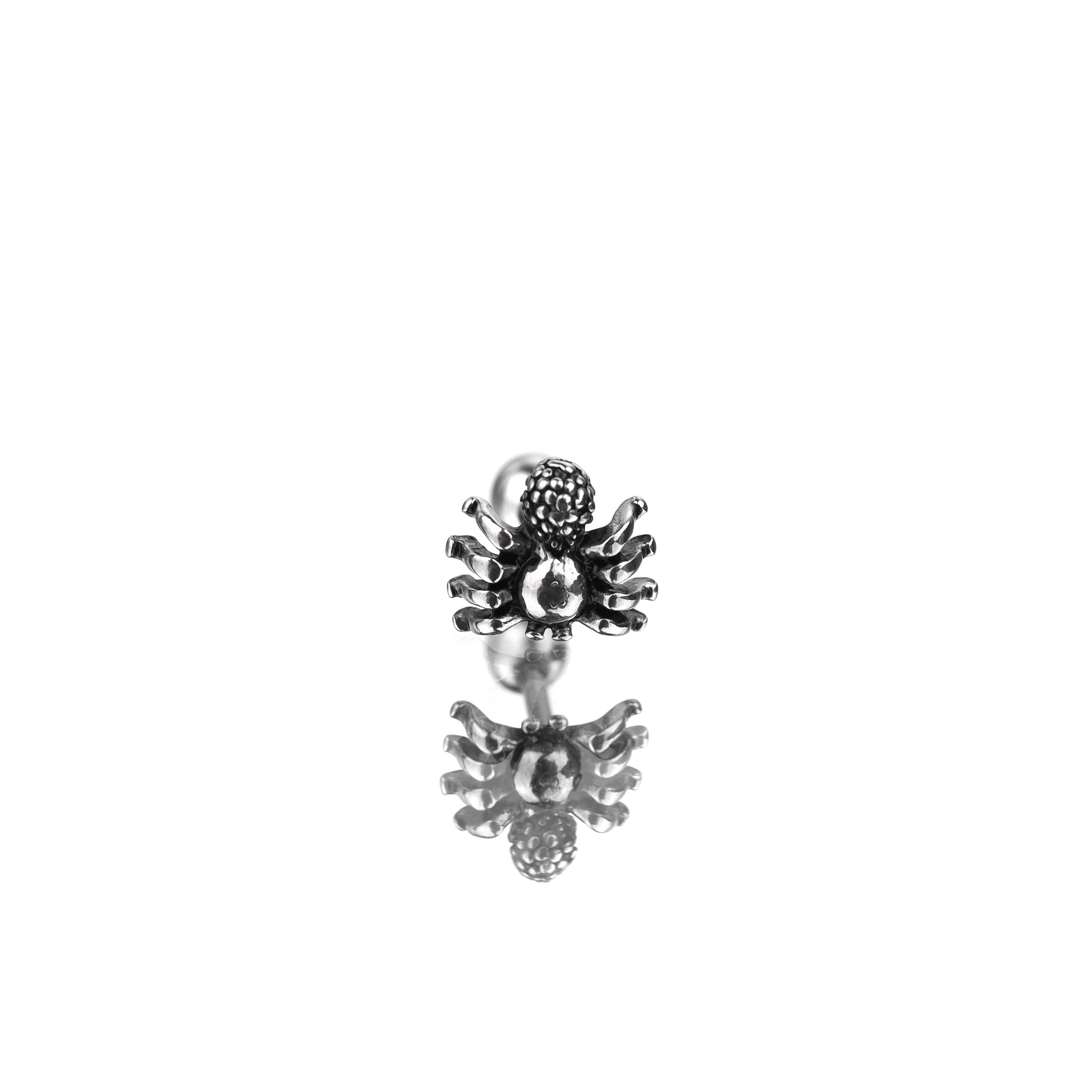 3D Spider Stainless Steel Ear Studs - 3D Spider Stainless Steel Ear Studs - Single by CRUXJEWELRY