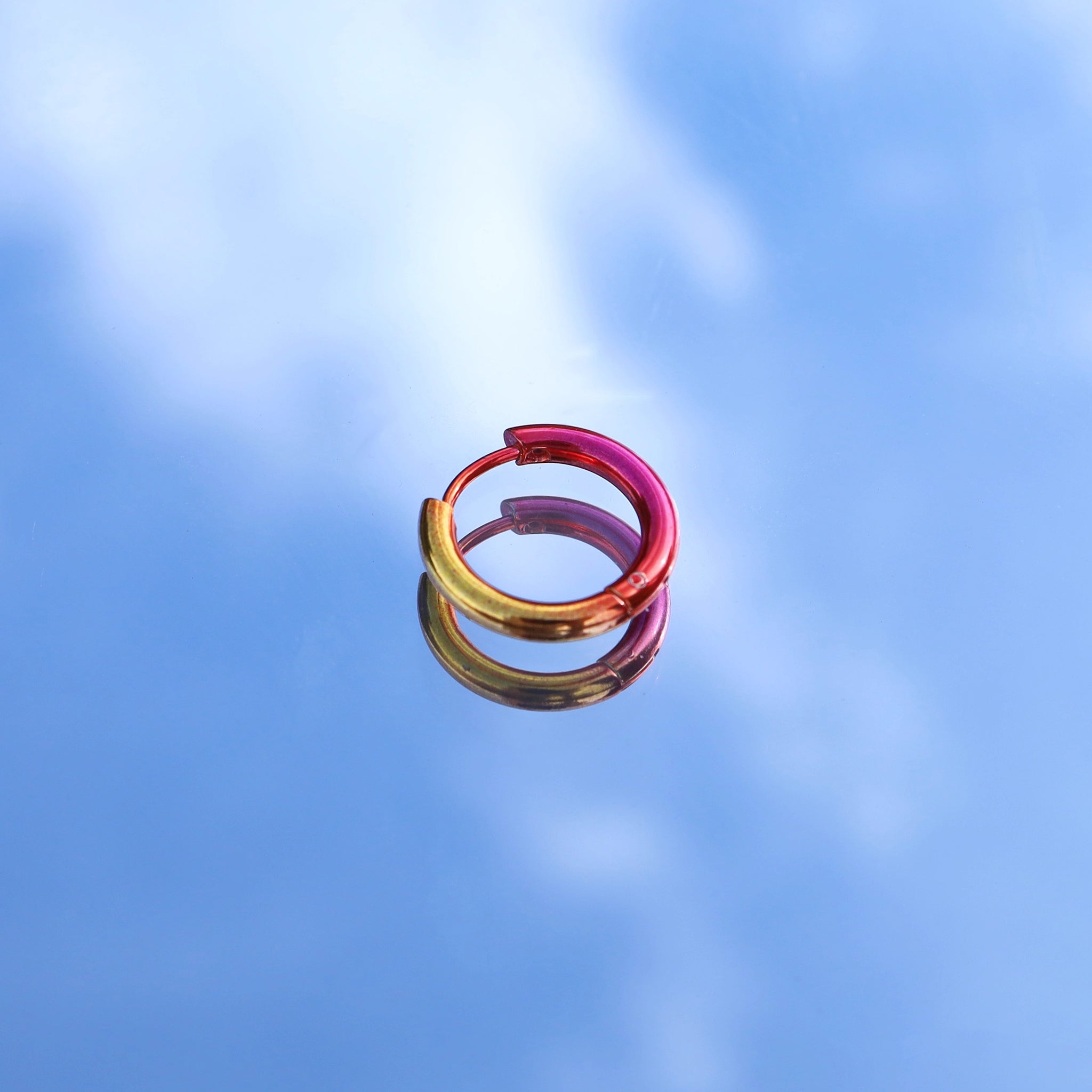 Gradient Multicolored Stainless Steel Earrings - Gradient Multicolored Stainless Steel Earrings - Pink-Yellow Gradient / Single by CRUXJEWELRY