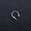 Spike and Ball Ends Horseshoe Lip Ring - Spike and Ball Ends Horseshoe Lip Ring - Spike & Spike / 8mm by CRUXJEWELRY