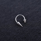 Spike and Ball Ends Horseshoe Lip Ring - Spike and Ball Ends Horseshoe Lip Ring - Spike & Spike / 8mm by CRUXJEWELRY