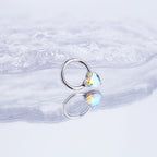 Heart-shaped CZ Stainless Steel Segment Hoop - Heart-shaped CZ Stainless Steel Segment Hoop - AB Coating / 8 mm by CRUXJEWELRY