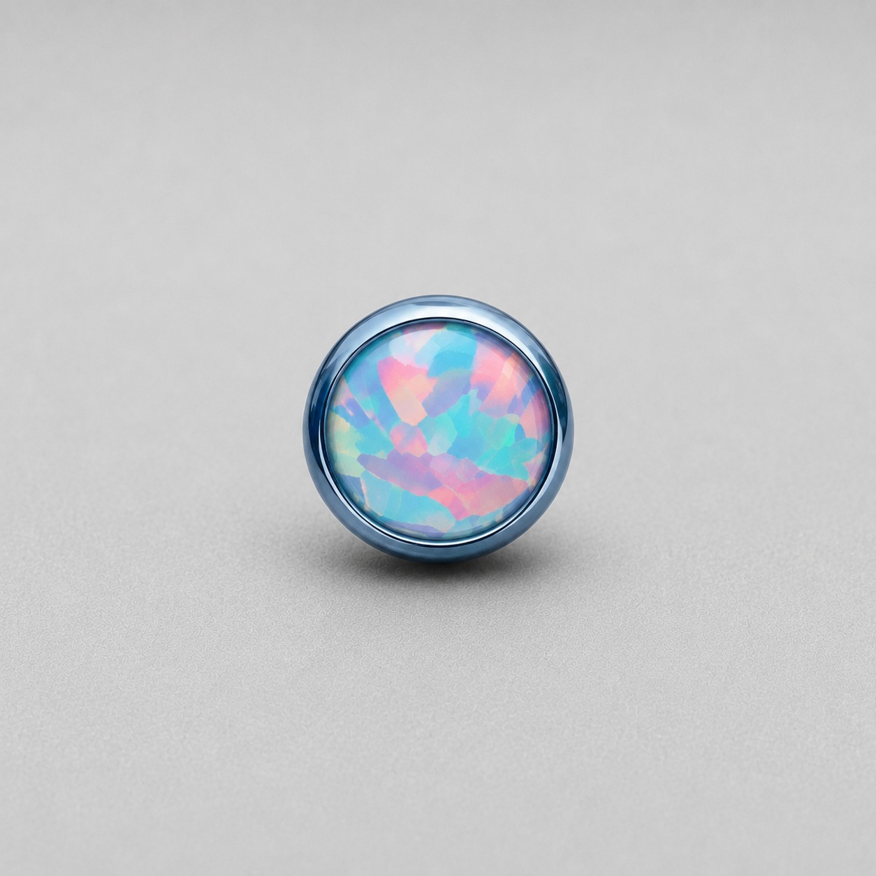 Titanium Fire Opal Bezel Piercing Top