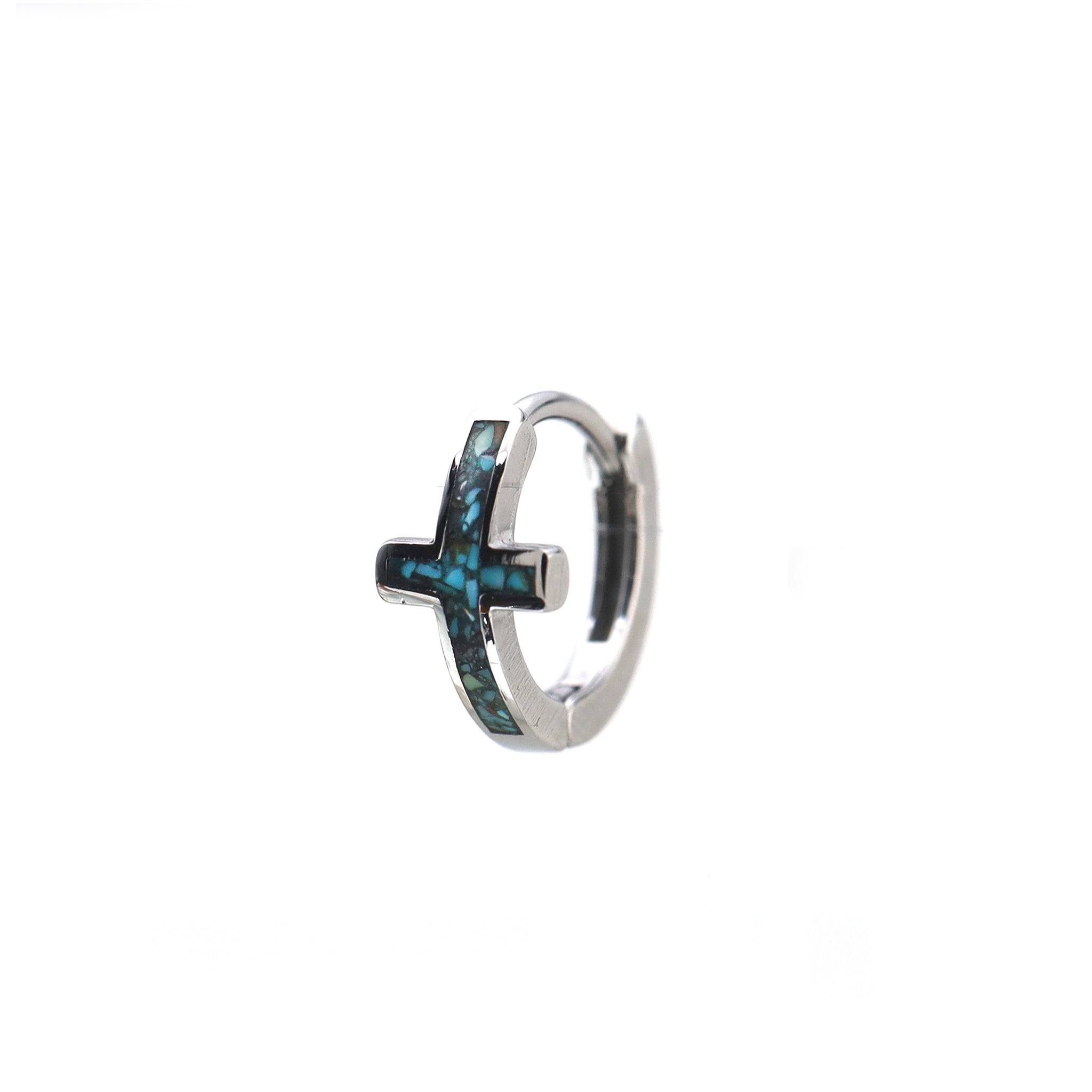 Turquoise Cross stainless steel Earrings - Turquoise Cross stainless steel Earrings - Single by CRUXJEWELRY