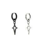Black & White Openwork Star Dangle Stainless Steel Earrings - Black & White Openwork Star Dangle Stainless Steel Earrings - Set by CRUXJEWELRY