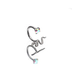 Colorful Serpent CZ Titanium Horseshoe Ring - Colorful Serpent CZ Titanium Horseshoe Ring - AB Coating / 8mm by CRUXJEWELRY