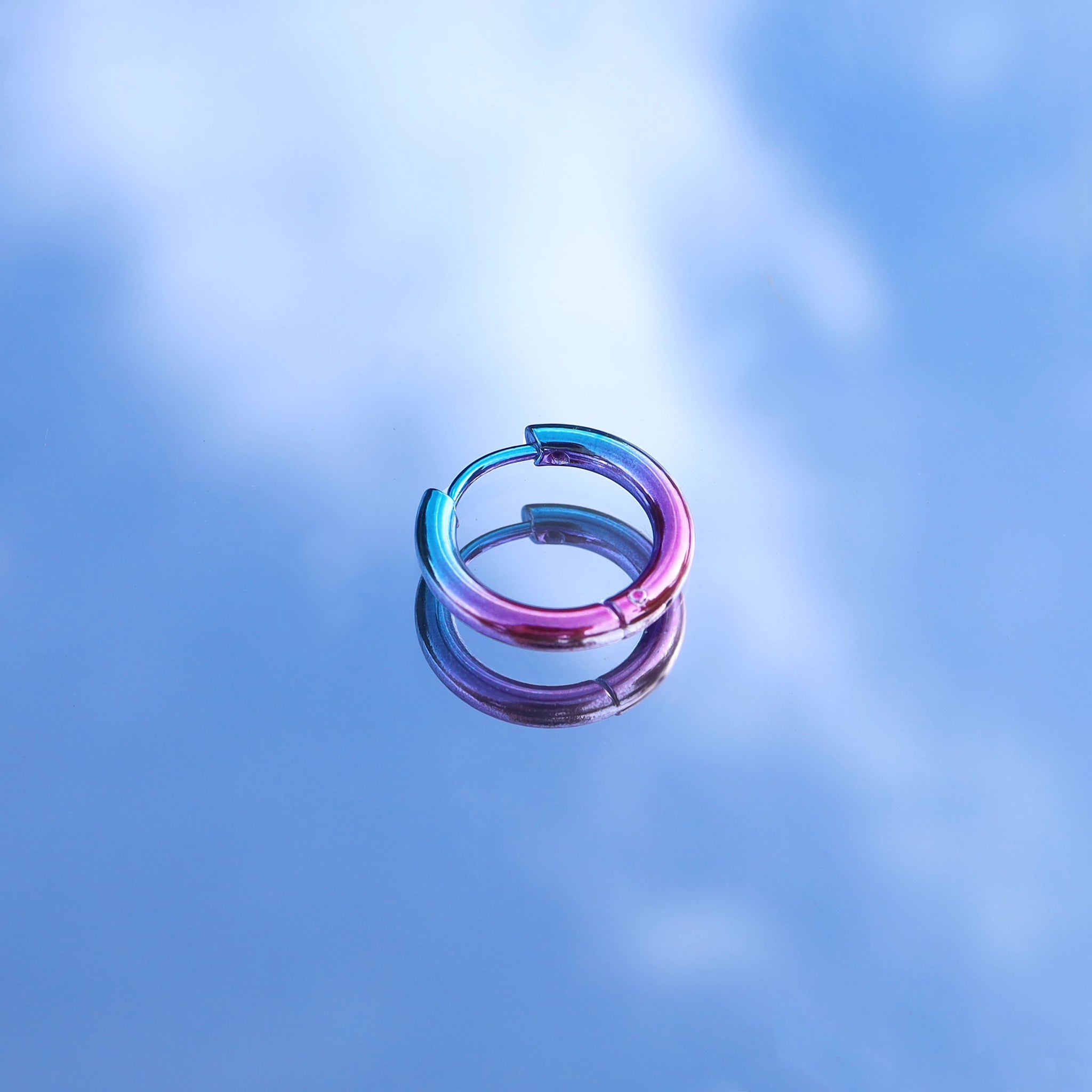 Gradient Multicolored Stainless Steel Earrings - Gradient Multicolored Stainless Steel Earrings - Purple-Blue Gradient / Single by CRUXJEWELRY