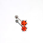Spiked ball Silicone tongue stud - Spiked ball Silicone tongue stud - Orange-Black / 10 mm by CRUXJEWELRY