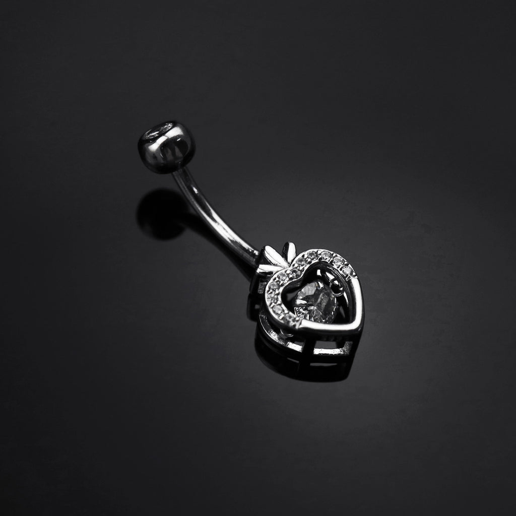 Strawberries S925 Sterling Silver Belly Ring - Strawberries S925 Sterling Silver Belly Ring - 6 mm by CRUXJEWELRY