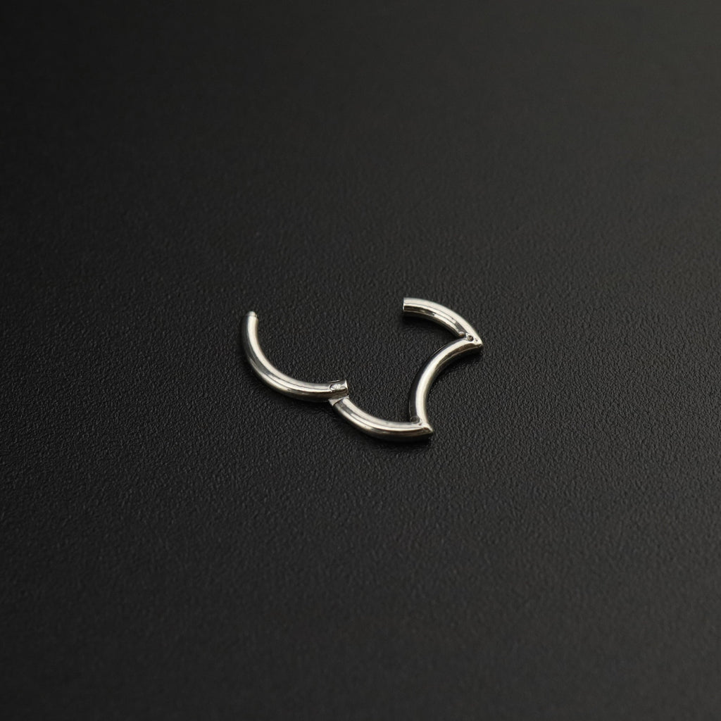 Moon Stainless Steel Segment Hoop - Moon Stainless Steel Segment Hoop - Default Title by CRUXJEWELRY