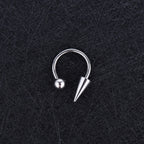 Spike and Ball Ends Horseshoe Lip Ring - Spike and Ball Ends Horseshoe Lip Ring - Spike & Ball / 8mm by CRUXJEWELRY