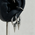 Cyberpunk Spiked Tentacle & Dice Ear Stack Silver Earring Set