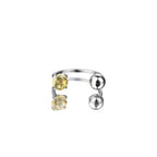20G Thin Gauge CZ Horseshoe Ring - 20G Thin Gauge CZ Horseshoe Ring - Yellow / 6mm by CRUXJEWELRY