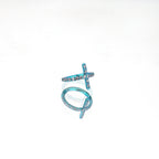 Cross CZ Titanium Clicker Nose Hoop - Cross CZ Titanium Clicker Nose Hoop - Light Blue / 8mm by CRUXJEWELRY