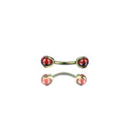 Round CZ Ball Internally Threaded Titanium Brow Studs - Round CZ Ball Internally Threaded Titanium Brow Studs - Red / 6mm by CRUXJEWELRY