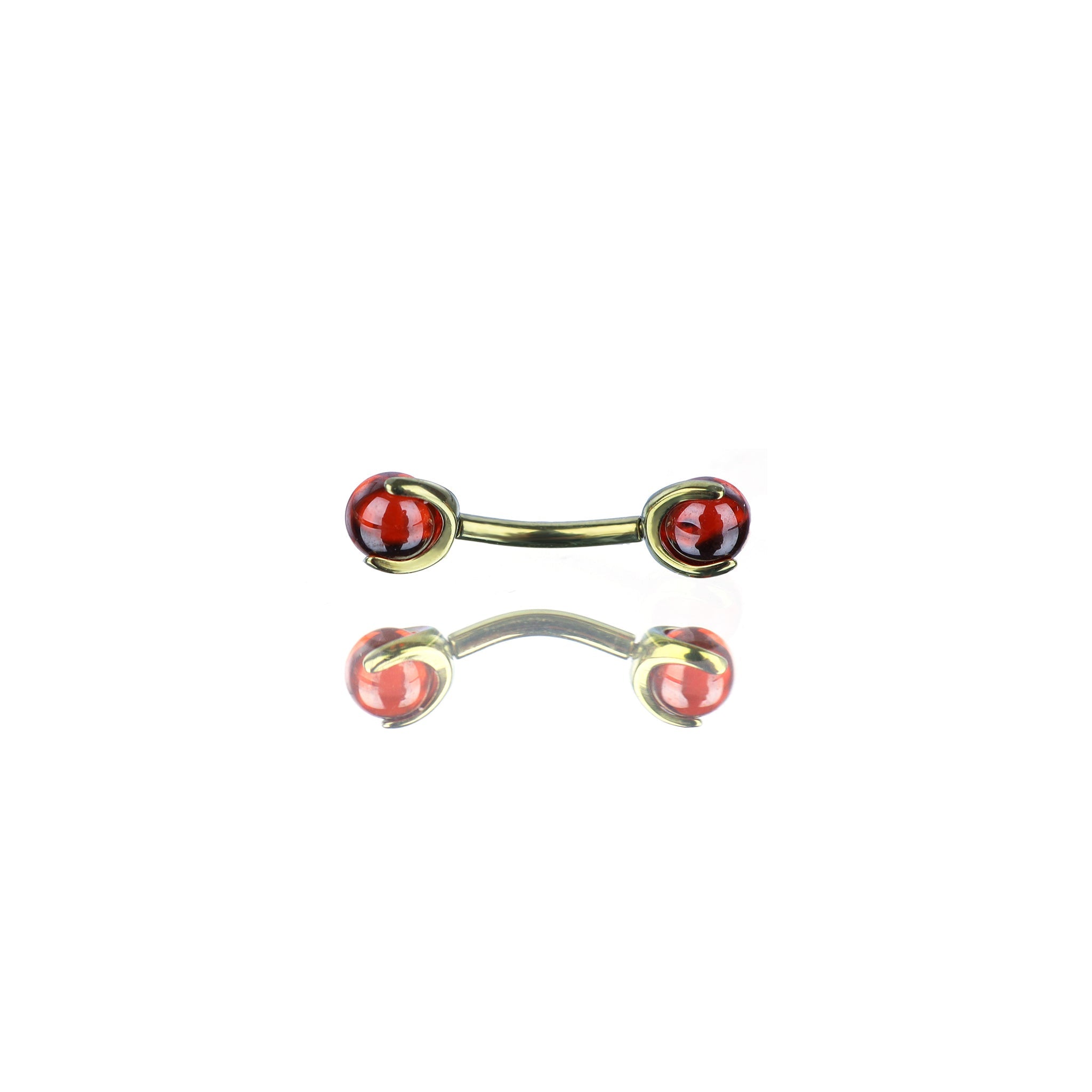 Round CZ Ball Internally Threaded Titanium Brow Studs - Round CZ Ball Internally Threaded Titanium Brow Studs - Red / 6mm by CRUXJEWELRY