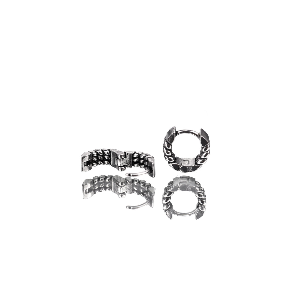 Engraved Rope Knot Stainless Steel Earrings - Engraved Rope Knot Stainless Steel Earrings - Default Title by CRUXJEWELRY