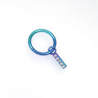 Titanium Segment Hoop with Baguette CZ - Titanium Segment Hoop with Baguette CZ - Blue-Green Gradient / 6mm by CRUXJEWELRY