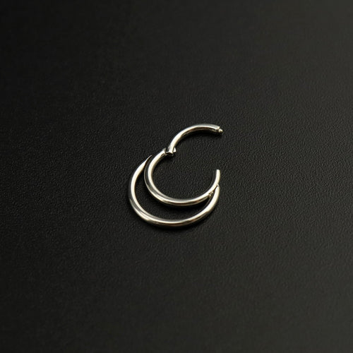 16G Moon stainless steel Segment Hoop - 16G Moon stainless steel Segment Hoop - Default Title by CRUXJEWELRY