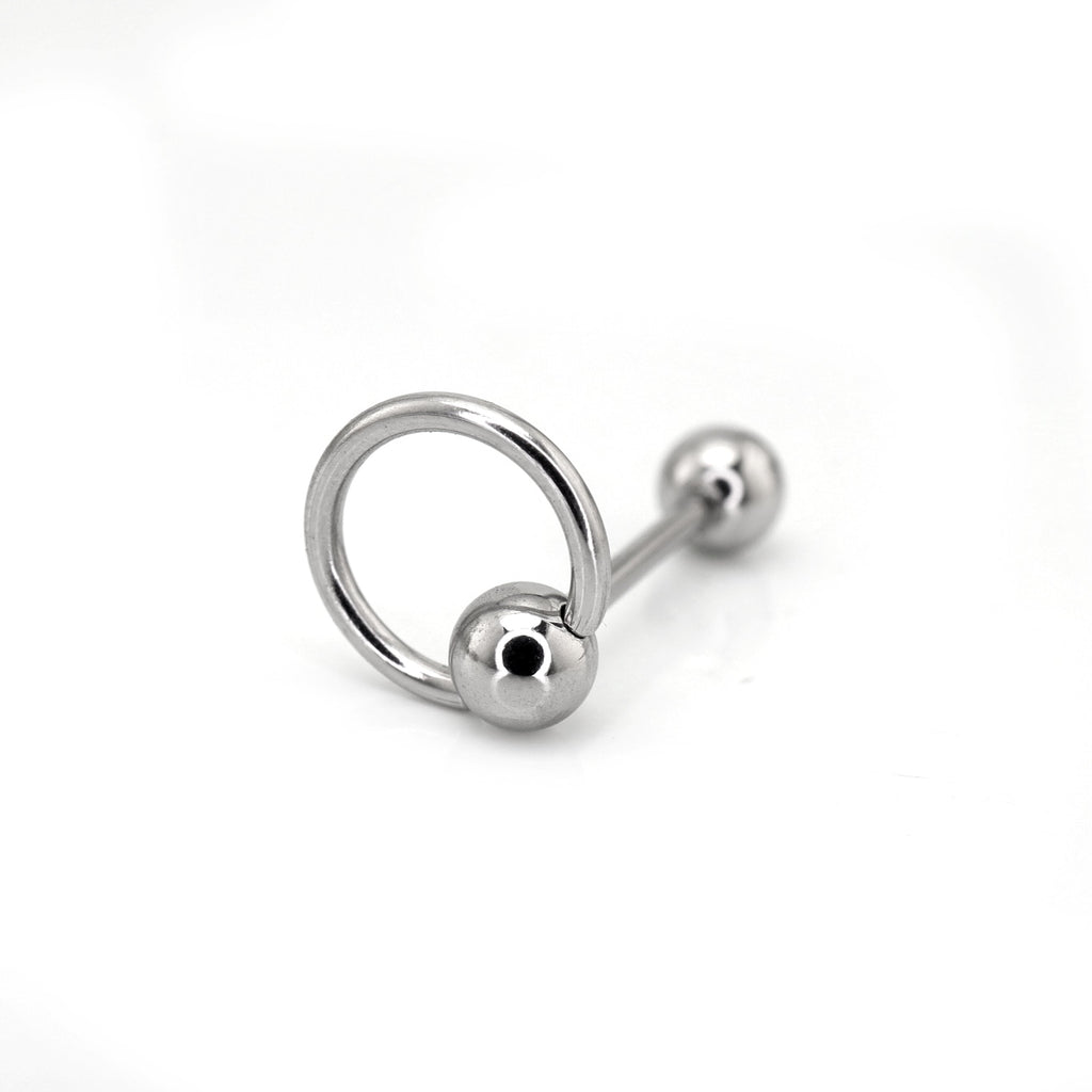 Spinning Ball stainless steel tongue stud - Spinning Ball stainless steel tongue stud - Sliver / 12mm by CRUXJEWELRY