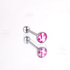 Leopard Print Oil Slick Tongue Stud - Leopard Print Oil Slick Tongue Stud - Pink / 10mm by CRUXJEWELRY