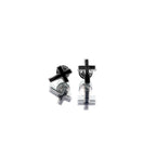 Curved Drip Cross Stainless Steel Ear Stud - Curved Drip Cross Stainless Steel Ear Stud - Single by CRUXJEWELRY