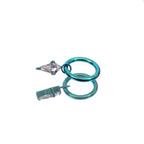 Rhombic CZ Pendant Titanium Segment Hoop - Rhombic CZ Pendant Titanium Segment Hoop - Emerald Green / 6mm by CRUXJEWELRY