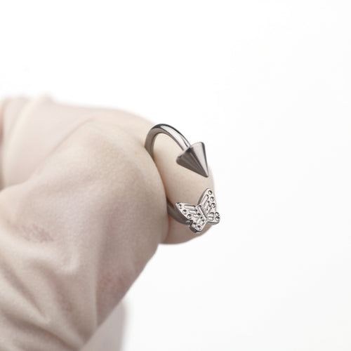 Butterfly Tapered Titanium Horseshoe Ring - product image 2