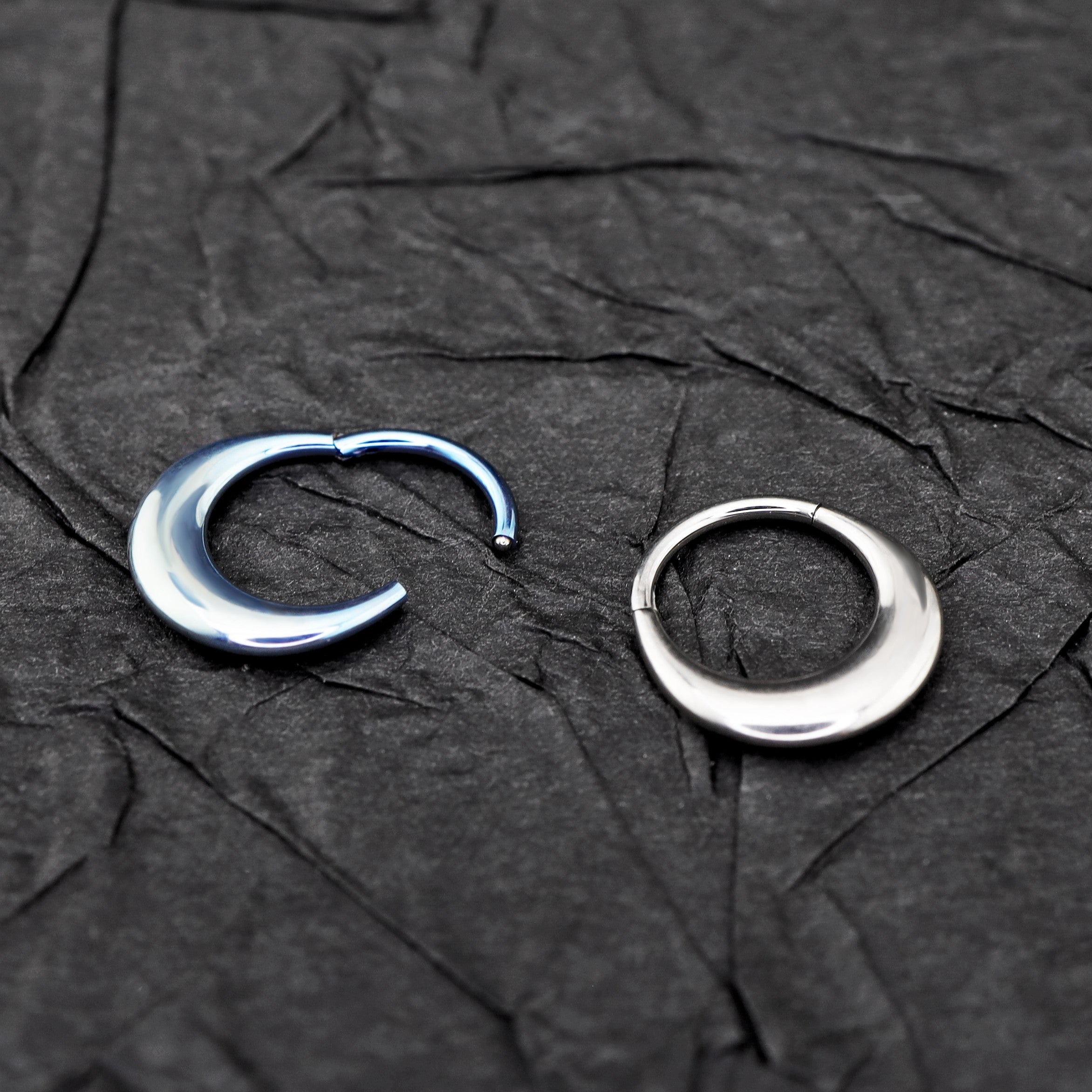 16G Crescent Arc Titanium Clicker - 16G Crescent Arc Titanium Clicker - Blue / 8mm by CRUXJEWELRY