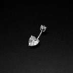 Heart-shaped CZ S925 Sterling Silver Belly Ring - Heart-shaped CZ S925 Sterling Silver Belly Ring - 6 mm by CRUXJEWELRY