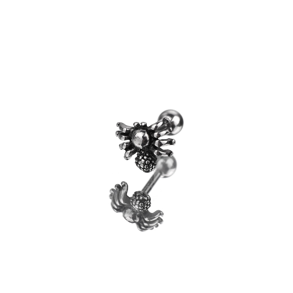 3D Spider Stainless Steel Ear Studs - 3D Spider Stainless Steel Ear Studs - Single by CRUXJEWELRY