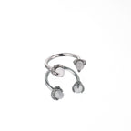 Colorful Dragon Claw CZ Stainless Steel Horseshoe Ring - Colorful Dragon Claw CZ Stainless Steel Horseshoe Ring - White / 8mm by CRUXJEWELRY