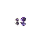 Rainbow CZ Basic ball Titanium Internally Threaded barbell stud - Rainbow CZ Basic ball Titanium Internally Threaded barbell stud - Purple / 4mm / 10mm by CRUXJEWELRY