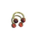 16G CZ ball Titanium Horseshoe Ring - 16G CZ ball Titanium Horseshoe Ring - Red-Gold Gradient by CRUXJEWELRY