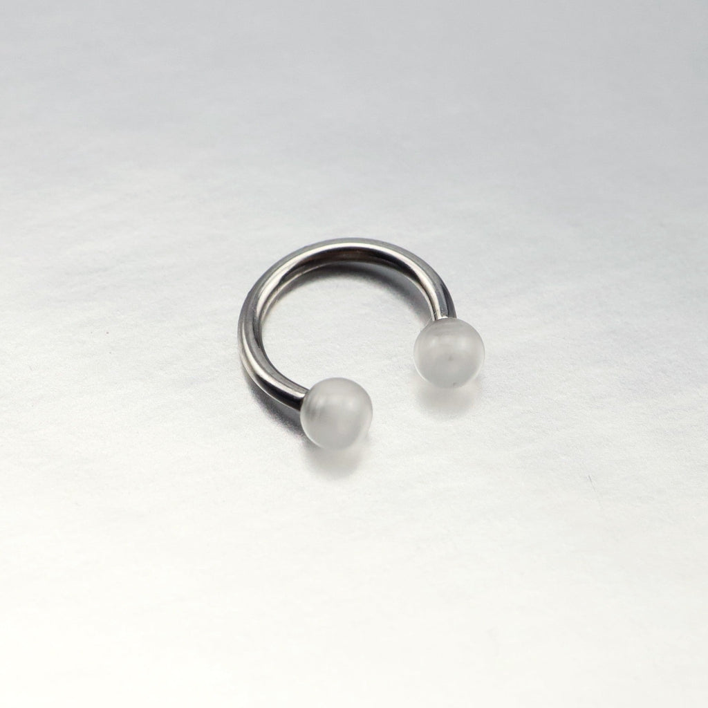 Acrylic Glow Ball Septum Ring - Acrylic Glow Ball Septum Ring - White / 8mm by CRUXJEWELRY