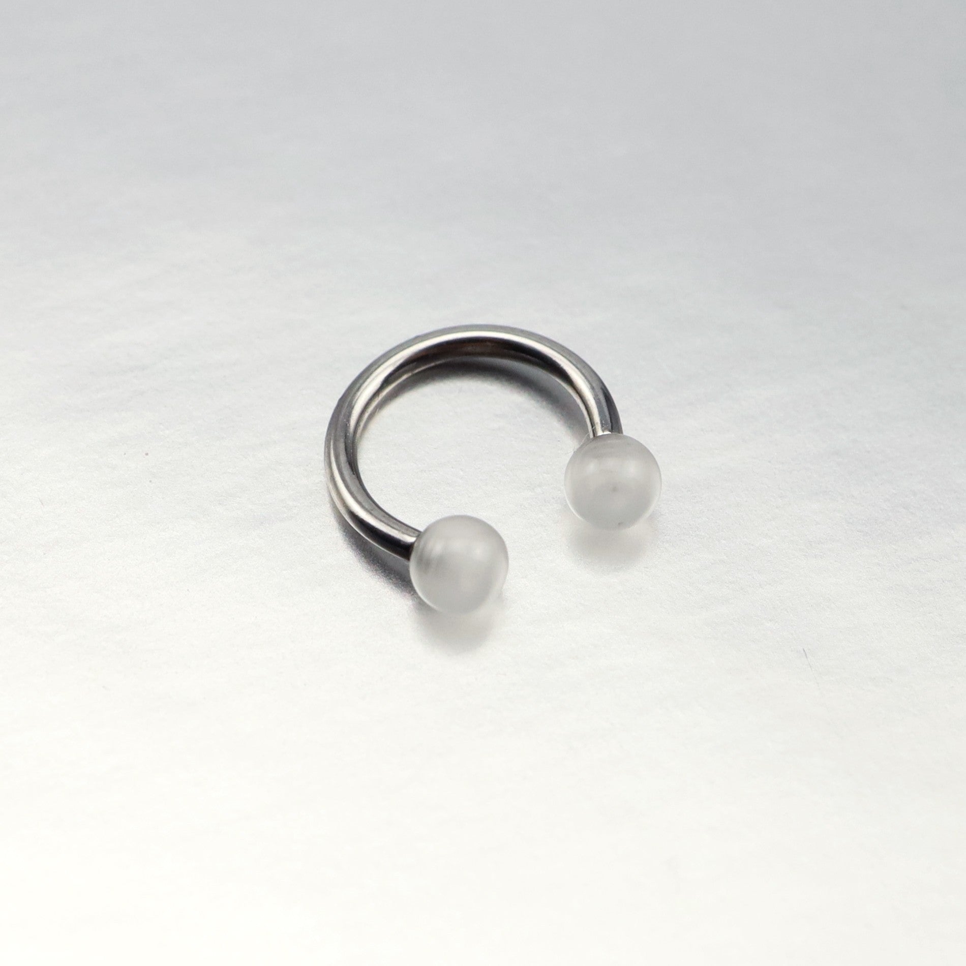 Acrylic Glow Ball Septum Ring - Acrylic Glow Ball Septum Ring - White / 8mm by CRUXJEWELRY