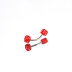 Acrylic Colorful Dice Externally Threaded Brow Studs - Acrylic Colorful Dice Externally Threaded Brow Studs - Red / 6mm by CRUXJEWELRY