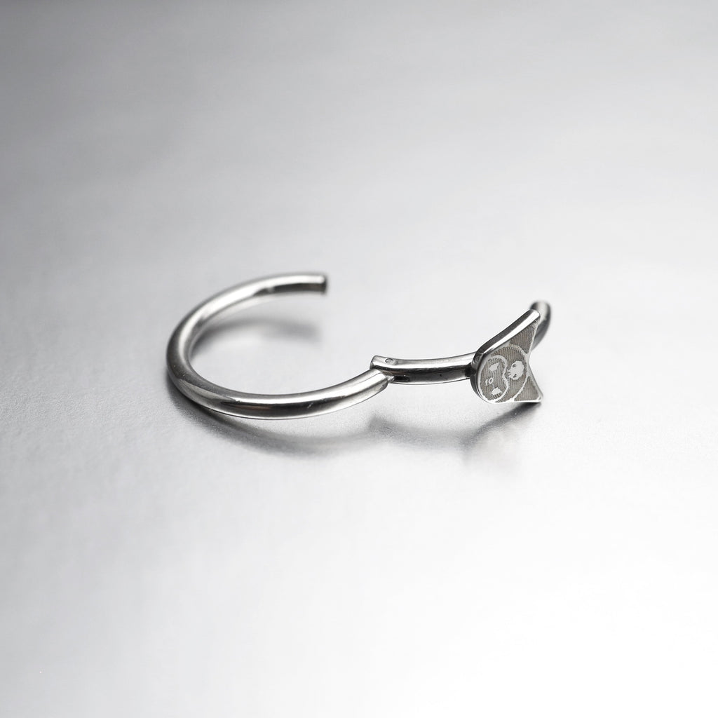 Paws & Purrs - Kuromi Stainless Steel Segment Hoop - Paws & Purrs - Kuromi Stainless Steel Segment Hoop - 8mm by CRUXJEWELRY