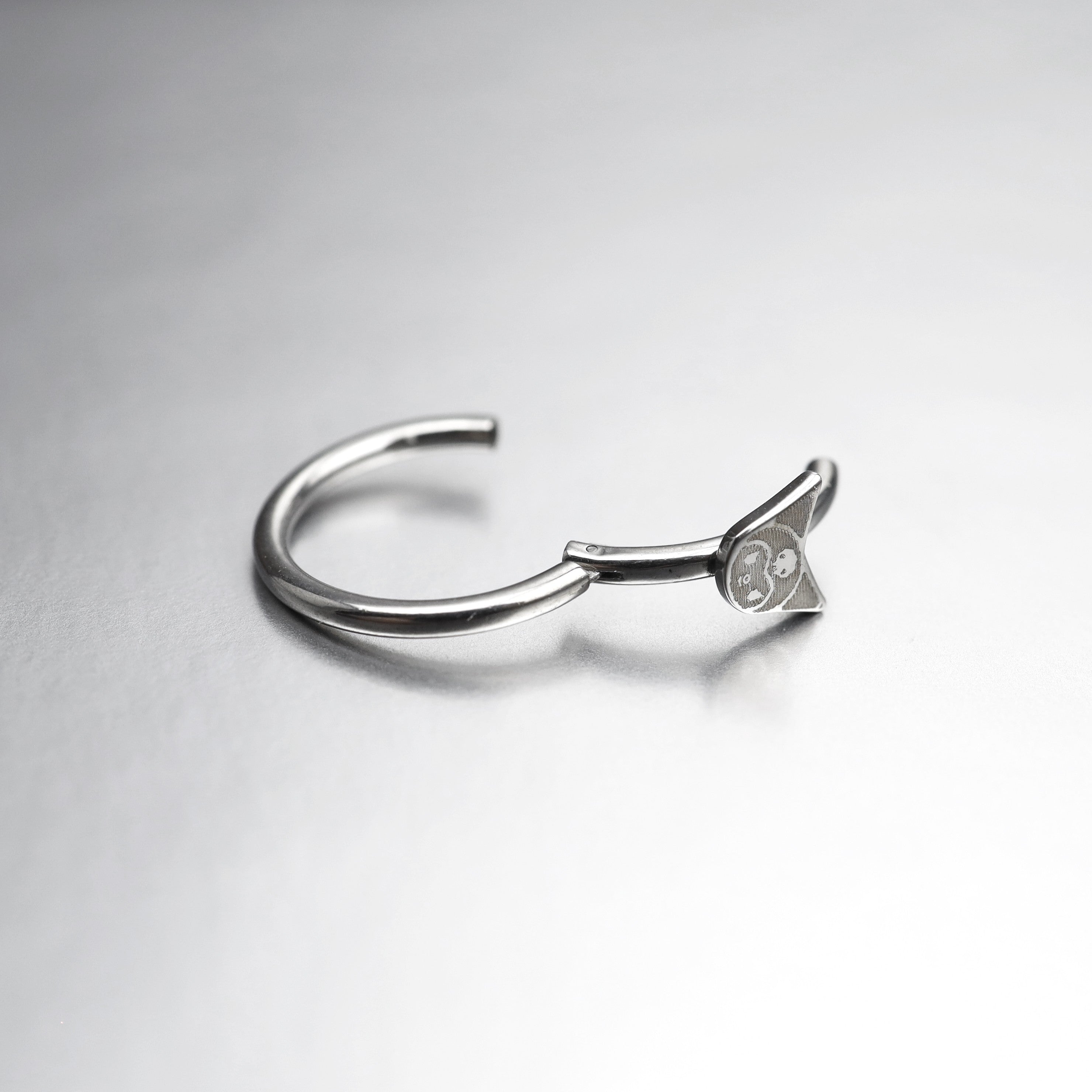 Paws & Purrs - Kuromi Stainless Steel Segment Hoop - Paws & Purrs - Kuromi Stainless Steel Segment Hoop - 8mm by CRUXJEWELRY